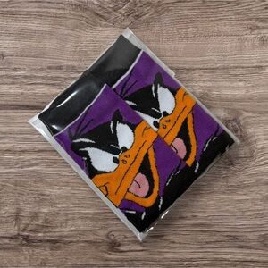 Men's Cartoon Character Socks - Black and Purple